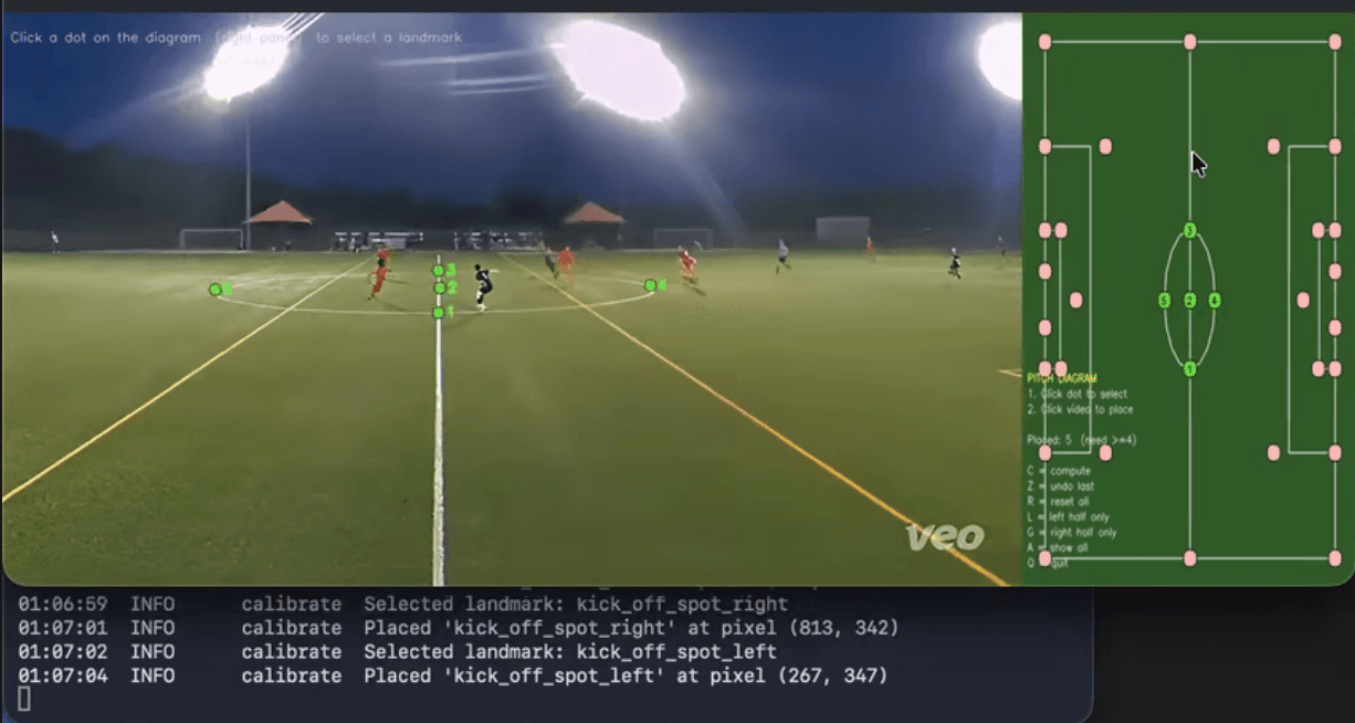 Soccer footage model labeling